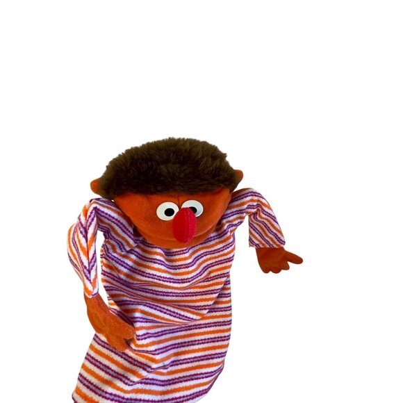 Sesame Street Ernie Hand Puppet Plush Toy 15" Striped Shirt - Picture 3 of 7